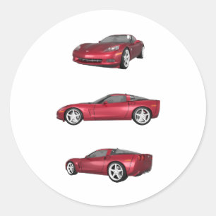 Sticker Rond Corvette : Finition de pomme de bonbons