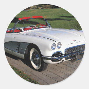 Sticker Rond Corvette voitures antiques classiques autos vintag