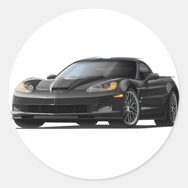 Sticker Rond Corvette ZR1 Black Car (Devant)