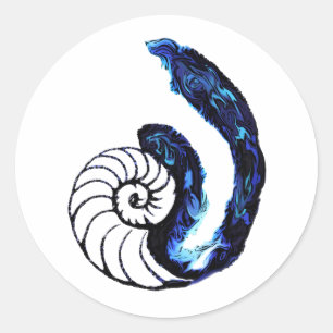 Sticker Rond Cosima Tattoo Orphan Noir Arrière - plan personnal