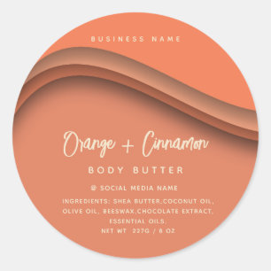 Sticker Rond Cosmétique orange moderne