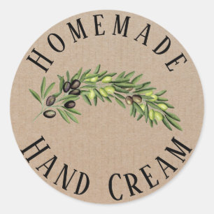Sticker Rond cosmétique personnalisé rustique huile d'olive pro