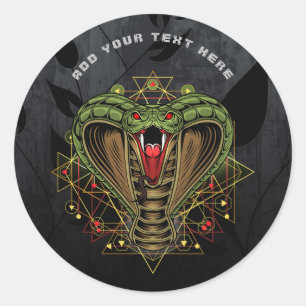 Sticker rond Cosmic King Cobra