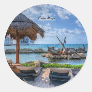 Sticker Rond Costa Maya, Mexique