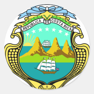 Sticker Rond Costa Rica Armoiries CR