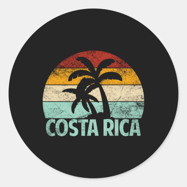 Sticker Rond Costa Rica Beach Palm Tree Vacances Costa Rica (Devant)