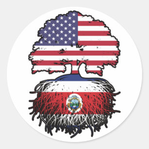 Sticker Rond Costa Rica Costa Rica Costa Rica Amérique États-Un