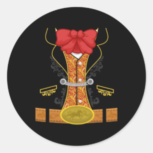 Sticker Rond Costume Bull Fighter Hommes Femmes Enfants Matador
