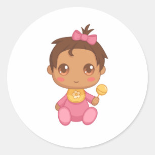 Sticker Rond Costume de bébé rose