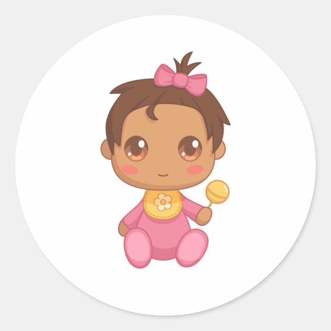 Sticker Rond Costume de bébé rose (Devant)