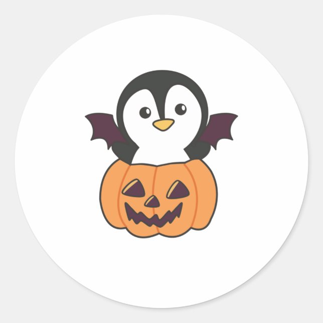 Sticker Rond Costume de chauve-souris Citrouille d'Halloween Pe (Devant)