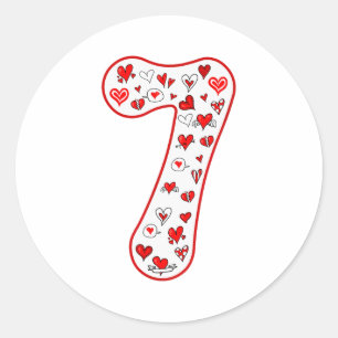 Sticker Rond Costume de couple numéro 7 Duo 67 Meme Six Seven V