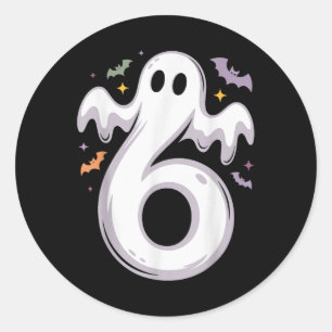 Sticker Rond Costume de Halloween drôle de mème de fantôme 6 De