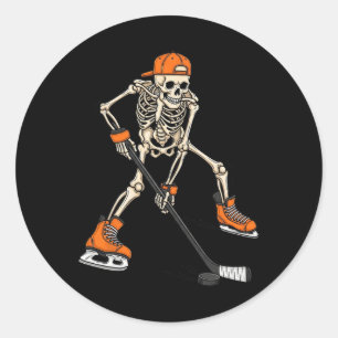 Sticker Rond Costume de hockey sur glace squelette pour hommes