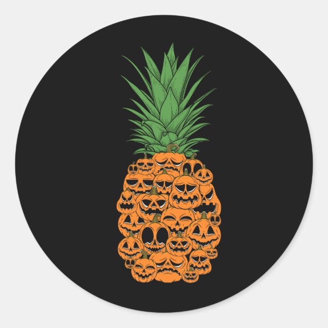 Sticker Rond Costume De La Partie citrouille Jack-o'-lantern Po (Devant)