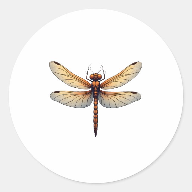 Sticker Rond Costume de libellule génial pour garçons et filles (Devant)