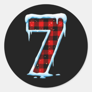 Sticker Rond Costume de Noël pour hommes Numéro 7 correspondant