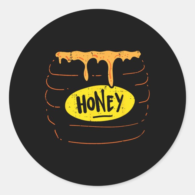 Sticker Rond Costume de pot de miel amusant doux Halloween Homm (Devant)