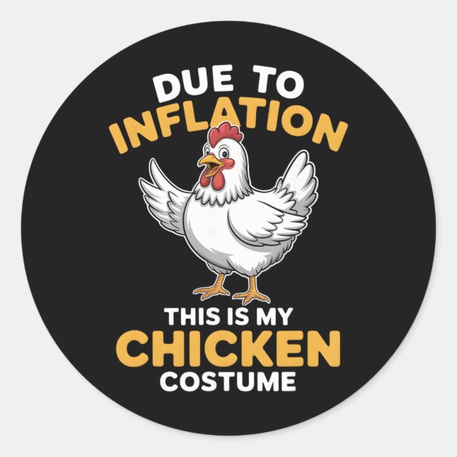 Sticker Rond Costume de poulet (Devant)