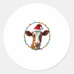 Sticker Rond Costume de pyjama de Noël d'animal de ferme agricu