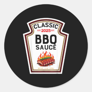 Sticker Rond Costume de sauce barbecue Halloween famille assort