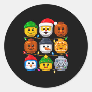 Sticker Rond Costume d'équipe de construction de Noël Maître Bâ