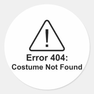 Sticker Rond Costume des erreurs 404 Halloween non trouvé