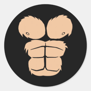 Sticker Rond Costume d'Halloween Amusant Singe Gorille Costume 