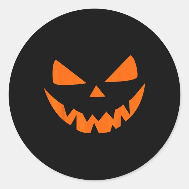 Sticker Rond Costume d'Halloween Jack O'Lantern Citrouille visa (Devant)