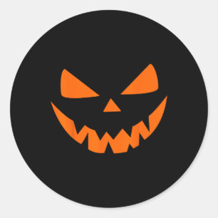 Sticker Rond Costume d'Halloween Jack O'Lantern Citrouille visa
