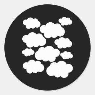 Sticker Rond Costume d'Halloween Nuages blancs