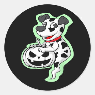 Sticker Rond Costume d'Halloween paresseux de chien dalmatien c