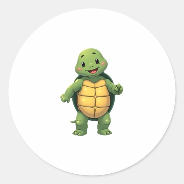 Sticker Rond Costume d'Halloween tortue cool sans tête _ Funny  (Devant)