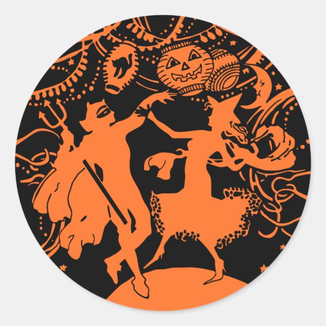 Sticker Rond Costume d'Halloween vintage (Devant)
