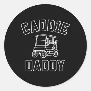 Sticker Rond Costume drôle Golf Caddy Anniversaire Famille Corr