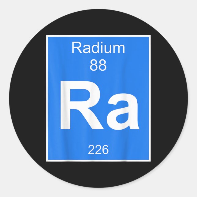 Sticker Rond Costume Élément Radium Tableau Périodique Chimie F (Devant)