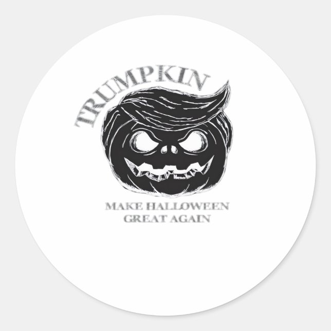 Sticker Rond Costume Halloween Trumpkin drôle & mignon Hallowee (Devant)