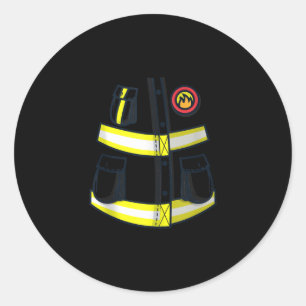 Sticker Rond Costume pompier Halloween