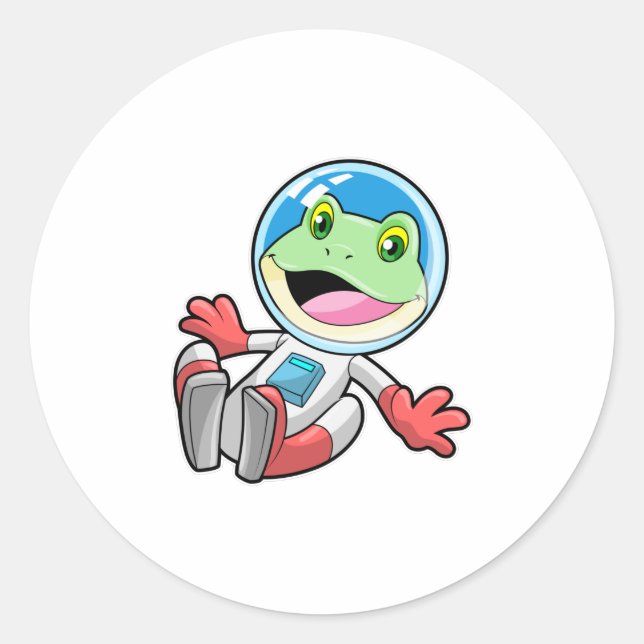 Sticker Rond Costume spatial de l'astronaute de grenouille (Devant)