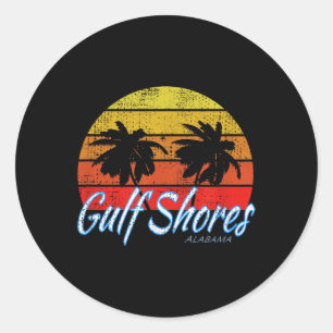 Sticker Rond Côte Du Golfe, Alabama Usa - Golfe Du Mexique