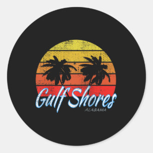 Sticker Rond Côte Du Golfe, Alabama Usa - Golfe Du Mexique Ragl