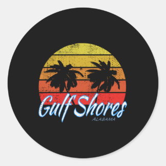 Sticker Rond Côte Du Golfe, Alabama Usa - Long Sle Du Golfe Du 