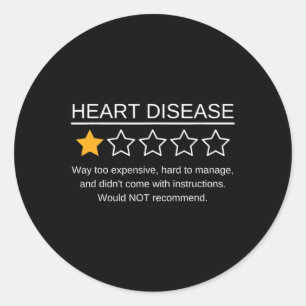 Sticker Rond Cote étoile Attaque cardiaque Drôle Maladie cardia