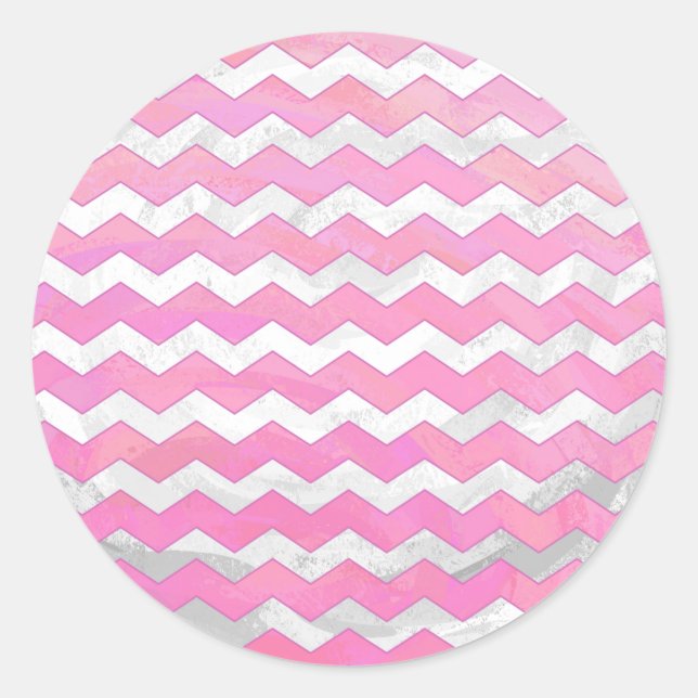 Sticker Rond Coton Candy Chevon Motif (Devant)