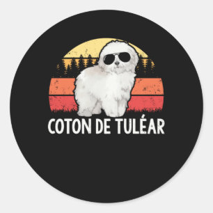 Sticker Rond Coton de Tulear   Coton de Tuléar du propriétair