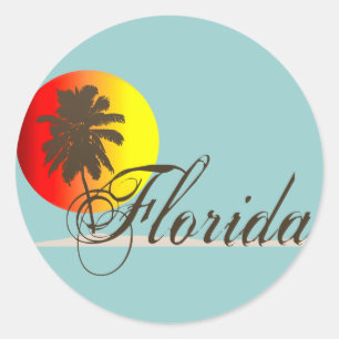Sticker Rond Couché de soleil de Floride