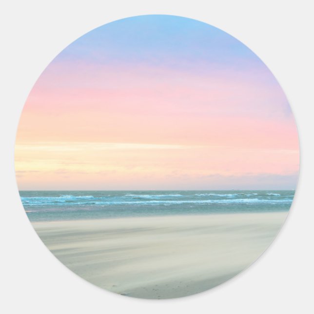 Sticker Rond Coucher de soleil Abstrait sur la plage de La Haye (Devant)