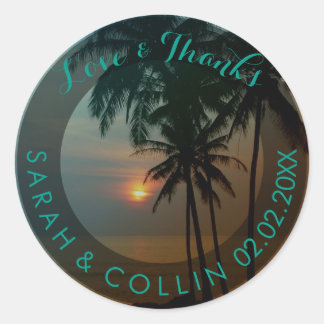 Sticker Rond Coucher de soleil de PixDezines