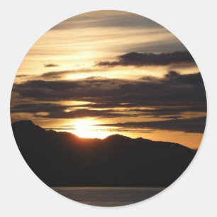 Sticker Rond Coucher de soleil en Alaska III Photographie magni