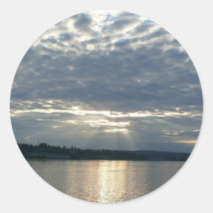 Sticker Rond Coucher de soleil en Colombie-Britannique